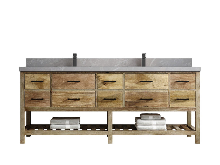 Parker Mango Wood 84 in. W x 22 in. D Double Sink Bathroom vanity with - photo 16