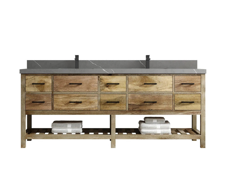 Parker Mango Wood 84 in. W x 22 in. D Double Sink Bathroom vanity with - photo 17