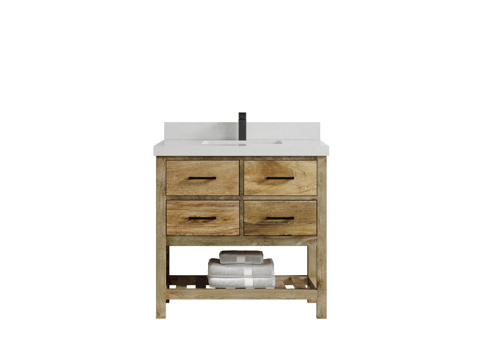 Parker Mango Wood 36 in. W x 22 in. D Center Sink Bathroom Vanity