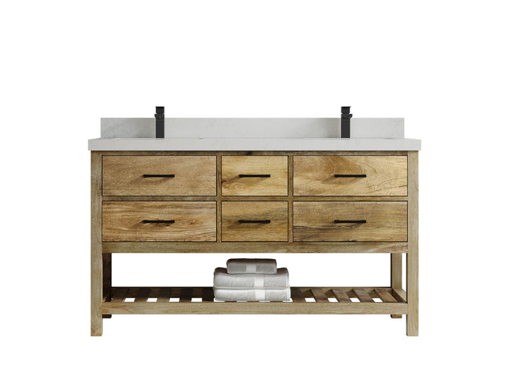 Parker Mango Wood 60 in. W x 22 in. D Double Sink Bathroom Vanity - photo 15