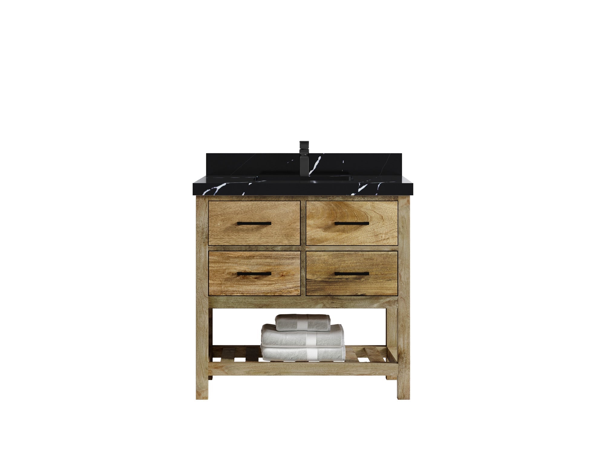 Parker Mango Wood 36 in. W x 22 in. D Center Sink Bathroom Vanity