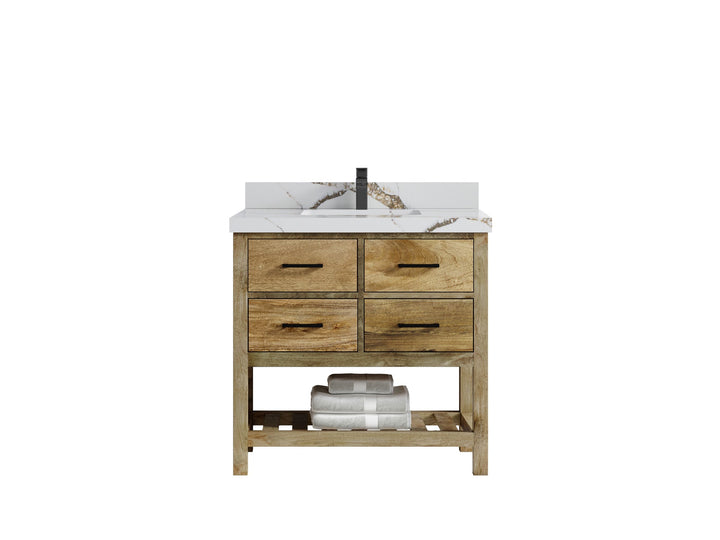 Parker Mango Wood 36 in. W x 22 in. D Center Sink Bathroom Vanity - photo 8