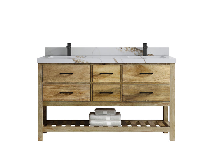 Parker Mango Wood 60 in. W x 22 in. D Double Sink Bathroom Vanity - photo 9