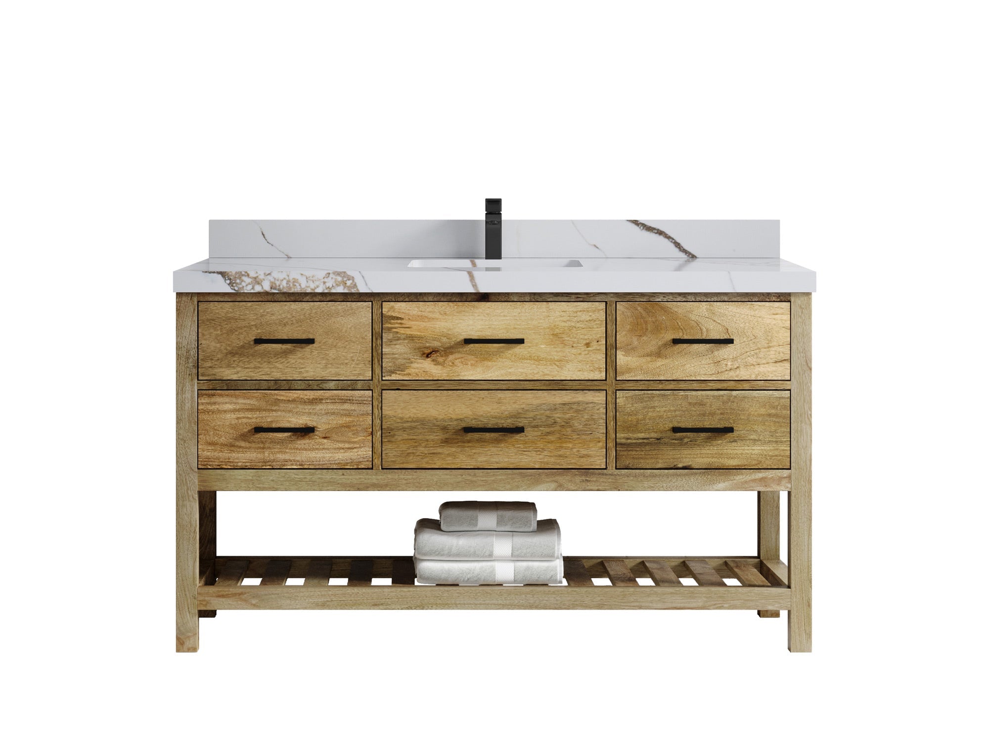 Parker Mango Wood 60 in. W x 22 in. D Single Sink Bathroom Vanity