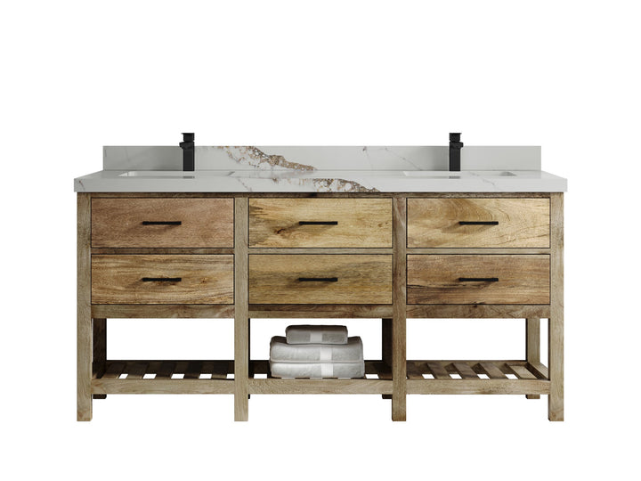 Parker Mango Wood 72 in. W x 22 in. D Double Sink Bathroom Vanity - photo 8