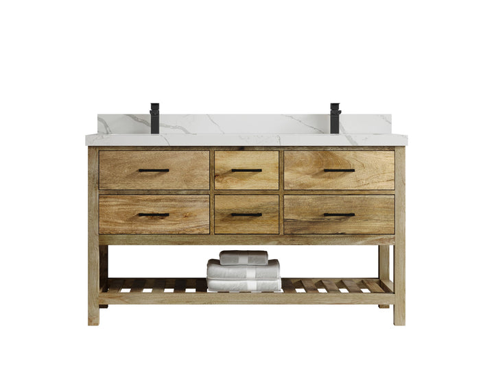 Parker Mango Wood 60 in. W x 22 in. D Double Sink Bathroom Vanity - photo 10