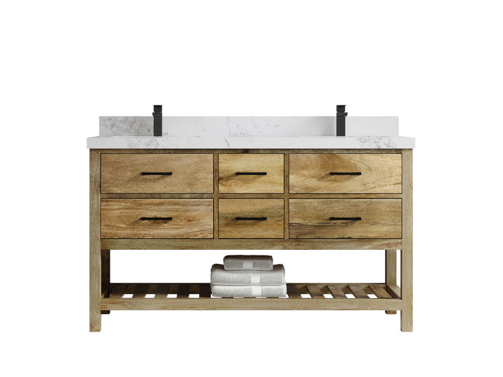 Parker Mango Wood 60 in. W x 22 in. D Double Sink Bathroom Vanity - photo 11