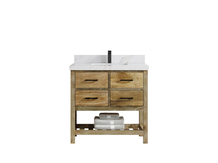 Parker Mango Wood 36 in. W x 22 in. D Center Sink Bathroom Vanity - photo 12