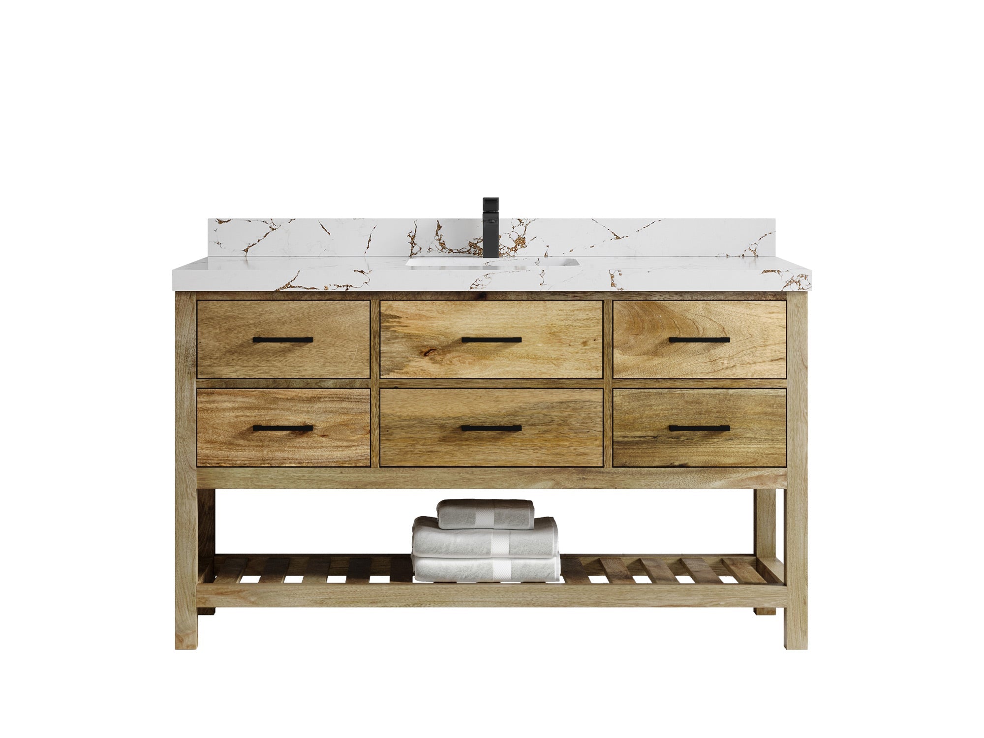 Parker Mango Wood 60 in. W x 22 in. D Single Sink Bathroom Vanity