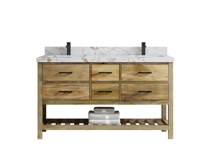 Parker Mango Wood 60 in. W x 22 in. D Double Sink Bathroom Vanity - photo 20