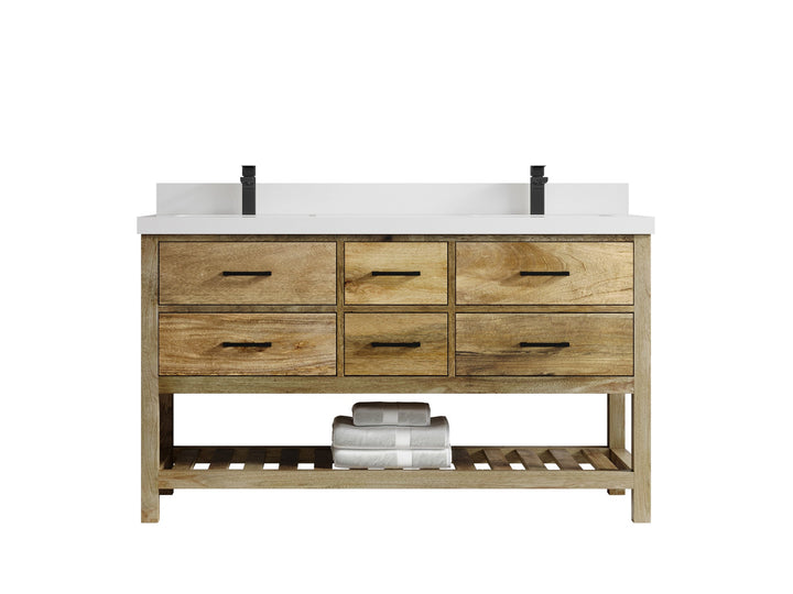 Parker Mango Wood 60 in. W x 22 in. D Double Sink Bathroom Vanity - photo 8