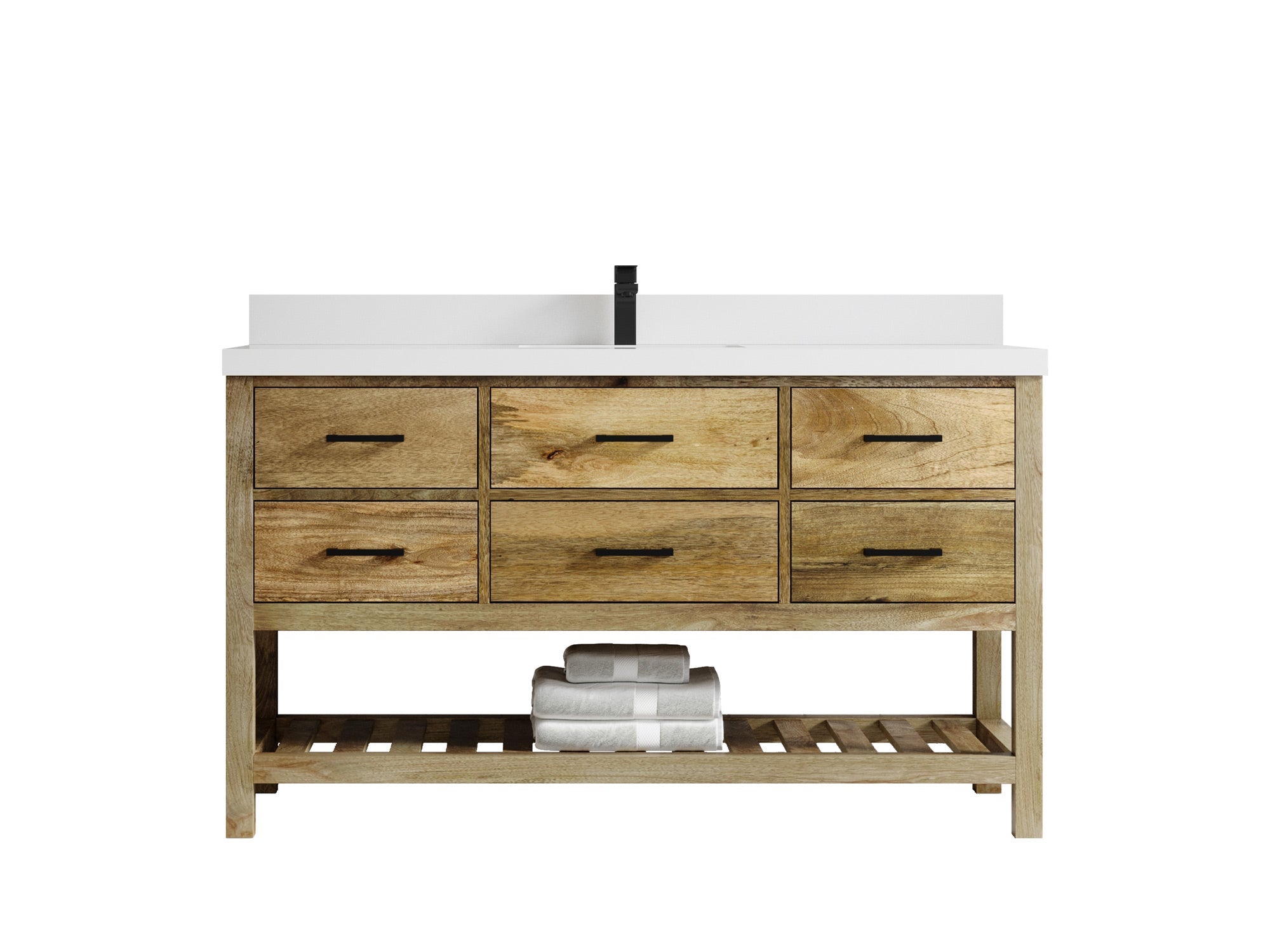 Parker Mango Wood 60 in. W x 22 in. D Single Sink Bathroom Vanity