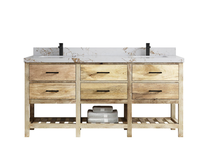 Parker Mango Wood 72 in. W x 22 in. D Double Sink Bathroom Vanity - photo 19