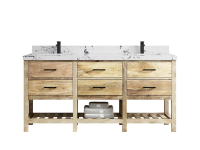 Parker Mango Wood 72 in. W x 22 in. D Double Sink Bathroom Vanity