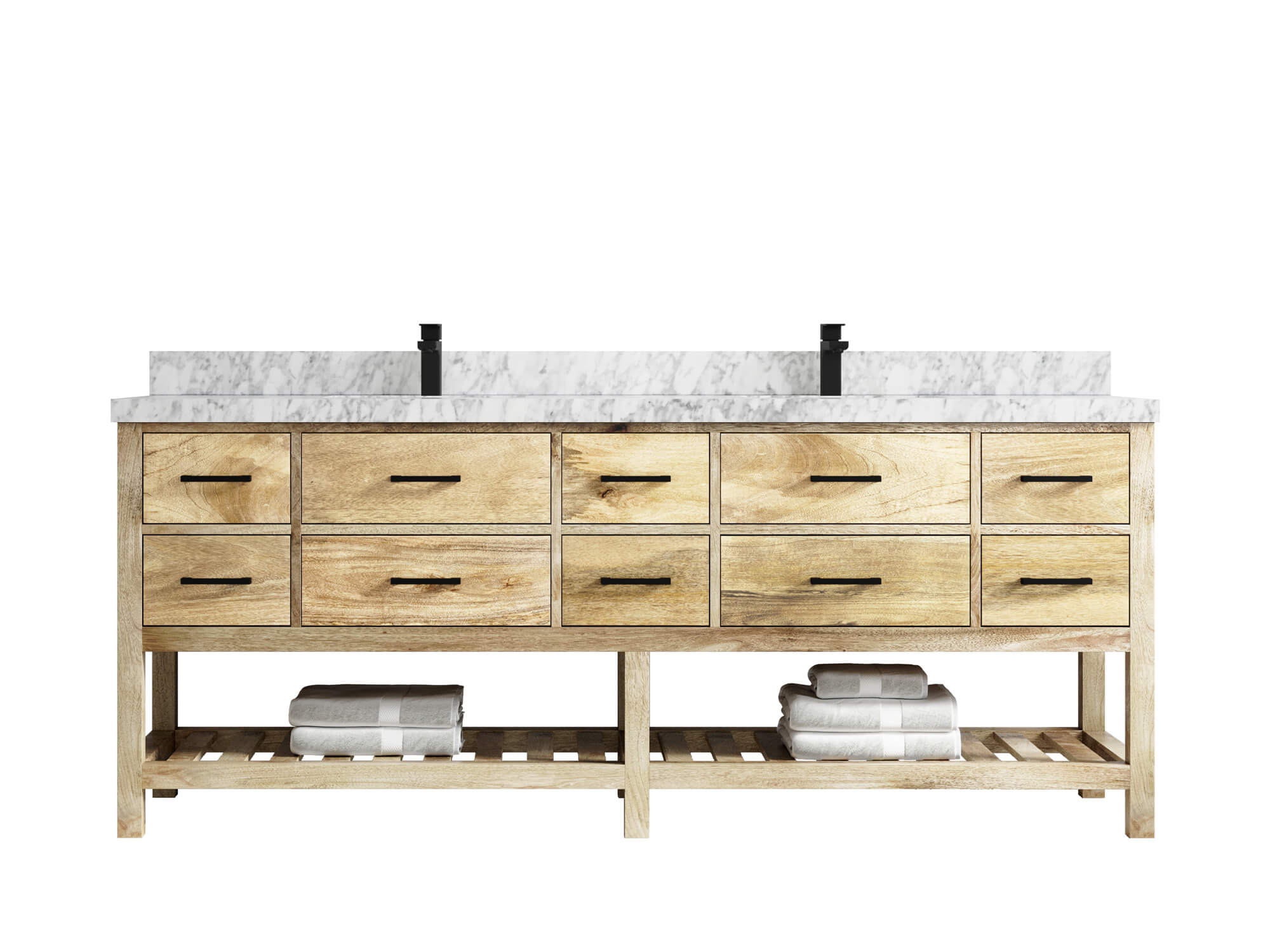 Parker Mango Wood 84 in. W x 22 in. D Double Sink Bathroom Vanity