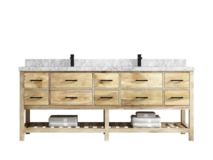 Parker Mango Wood 84 in. W x 22 in. D Double Sink Bathroom vanity with - photo 13