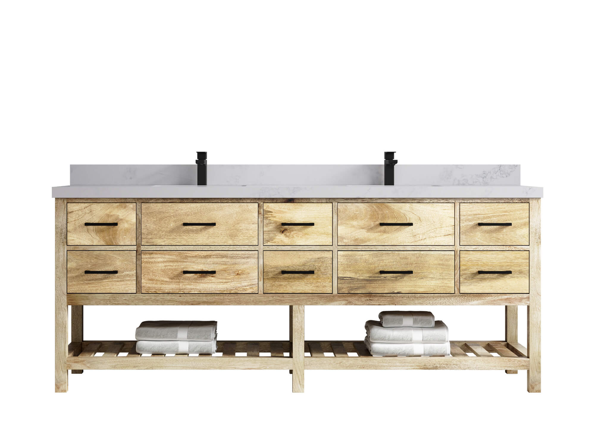 Parker Mango Wood 84 in. W x 22 in. D Double Sink Bathroom Vanity