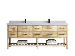 Parker Mango Wood 84 in. W x 22 in. D Double Sink Bathroom vanity with - photo 9