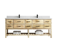 Parker Mango Wood 84 in. W x 22 in. D Double Sink Bathroom vanity with - photo 13