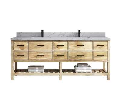 Parker Mango Wood 84 in. W x 22 in. D Double Sink Bathroom Vanity