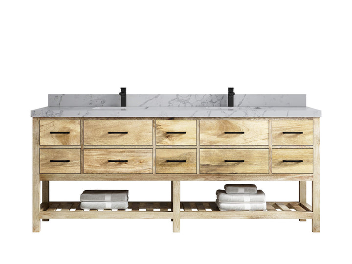 Parker Mango Wood 84 in. W x 22 in. D Double Sink Bathroom vanity with - photo 21