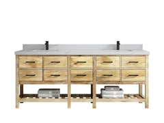 Parker Mango Wood 84 in. W x 22 in. D Double Sink Bathroom vanity with - photo 10
