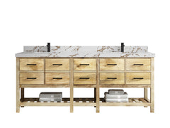Parker Mango Wood 84 in. W x 22 in. D Double Sink Bathroom vanity with - photo 16