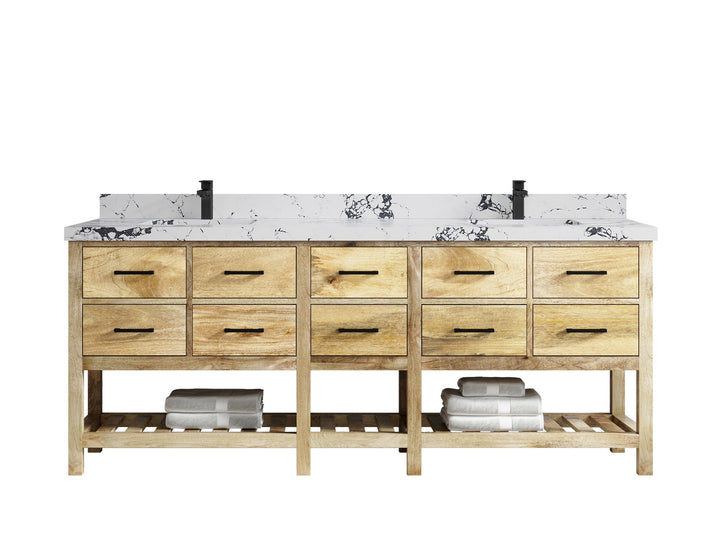 Parker Mango Wood 84 in. W x 22 in. D Double Sink Bathroom vanity with - photo 20