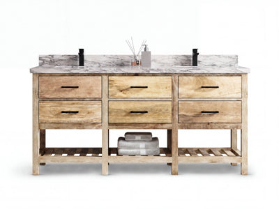 Parker Mango Wood 72 in. W x 22 in. D Double Sink Bathroom Vanity