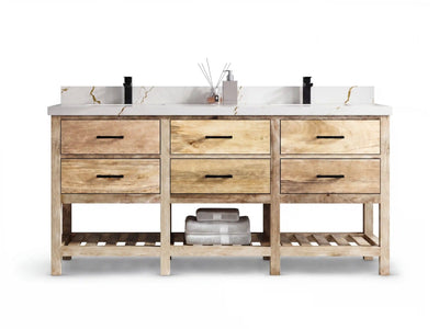 Parker Mango Wood 72 in. W x 22 in. D Double Sink Bathroom Vanity