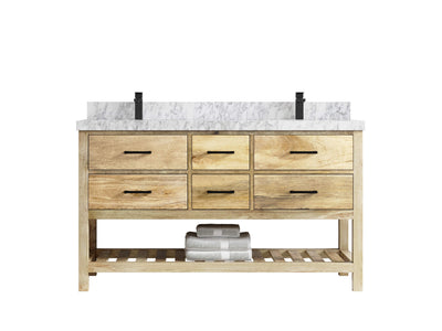 Parker Mango Wood 60 in. W x 22 in. D Double Sink Bathroom Vanity