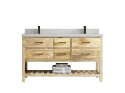 Parker Mango Wood 60 in. W x 22 in. D Double Sink Bathroom Vanity
