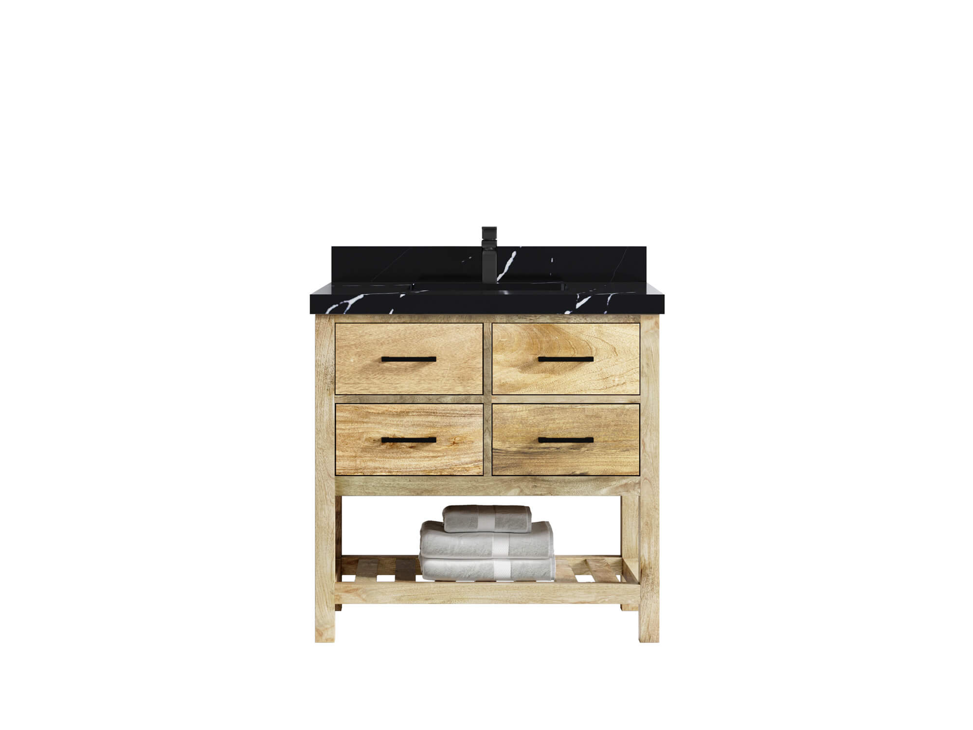 Parker Mango Wood 36 in. W x 22 in. D Center Sink Bathroom Vanity