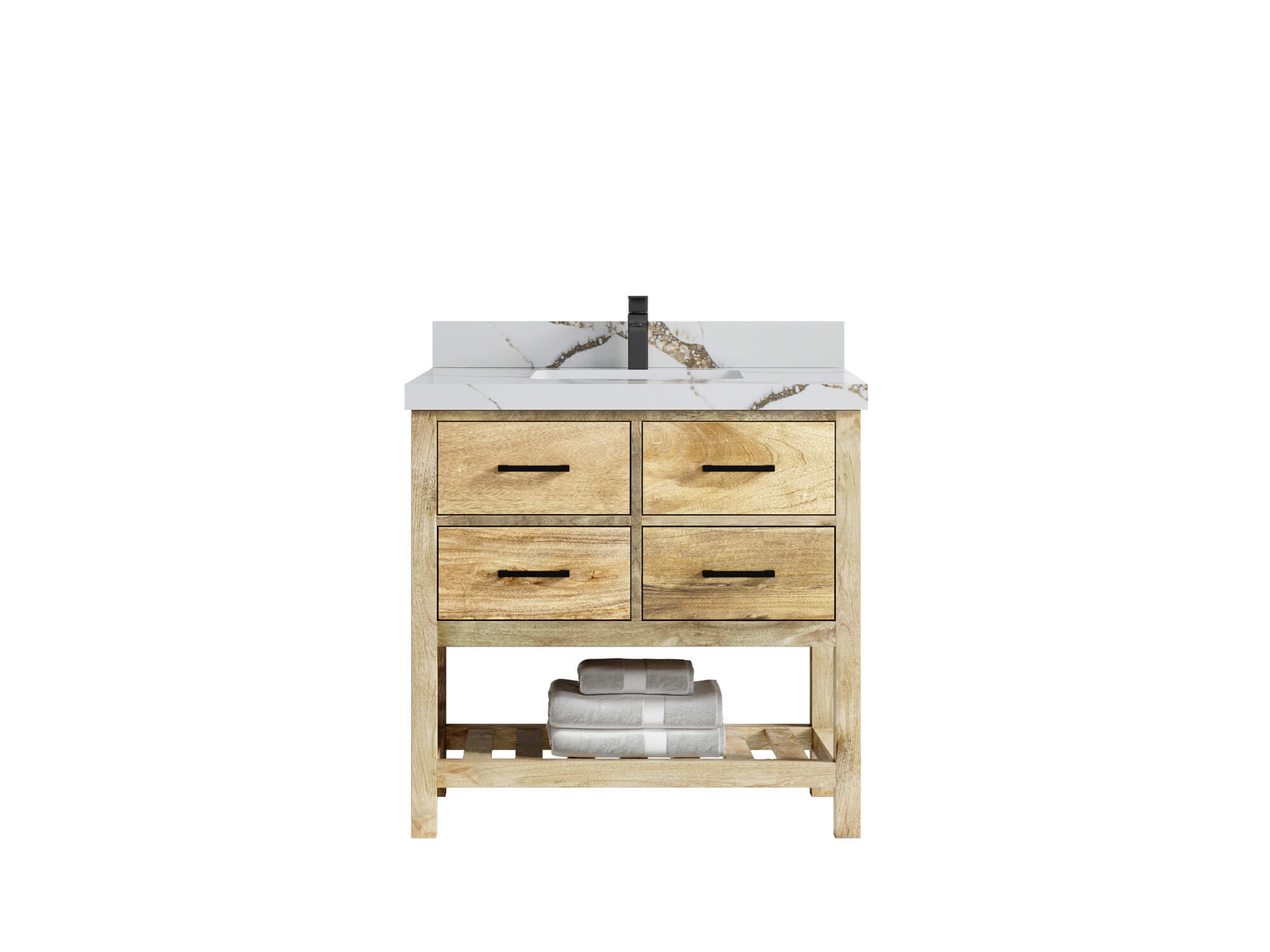 Parker Mango Wood 36 in. W x 22 in. D Center Sink Bathroom Vanity