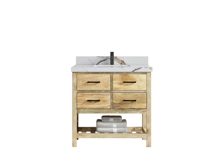 Parker Mango Wood 36 in. W x 22 in. D Center Sink Bathroom Vanity - photo 8
