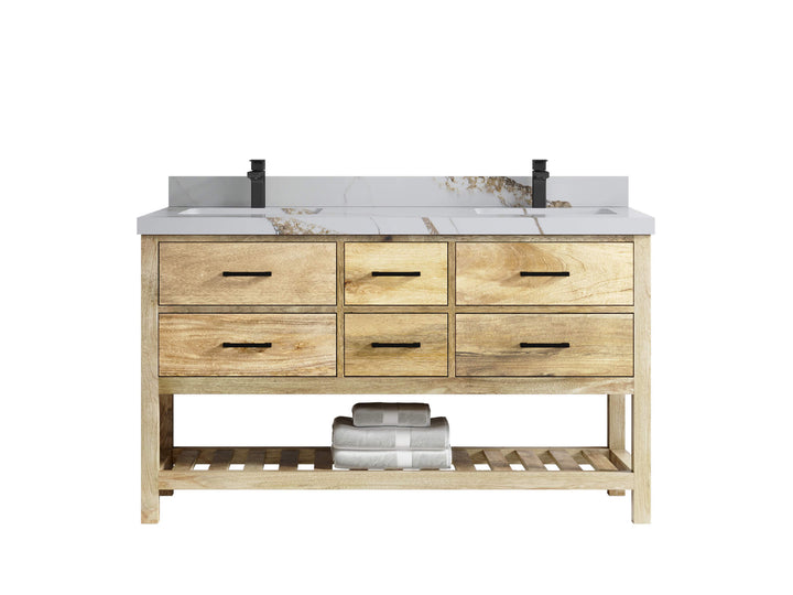 Parker Mango Wood 60 in. W x 22 in. D Double Sink Bathroom Vanity - photo 8