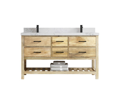 Parker Mango Wood 60 in. W x 22 in. D Double Sink Bathroom Vanity