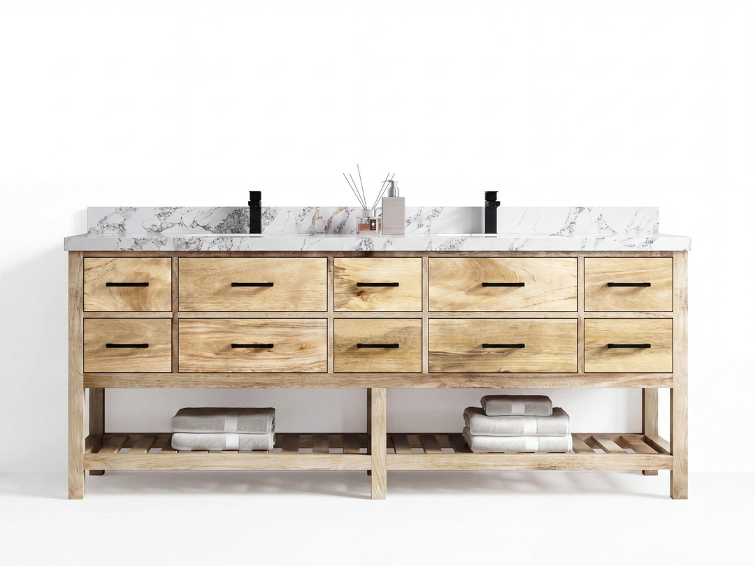 Parker Mango Wood 84 in. W x 22 in. D Double Sink Bathroom vanity with | 
              
                Whitewashed Mango
                
                  
             - PRK_MG_WHW_WHQZ_RT84 - photo №22