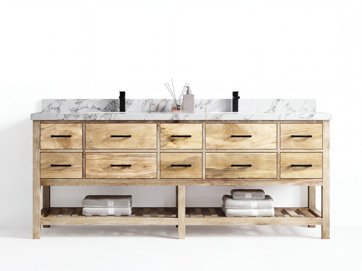 Parker Mango Wood 84 in. W x 22 in. D Double Sink Bathroom vanity with - photo 22