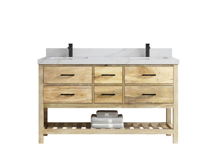 Parker Mango Wood 60 in. W x 22 in. D Double Sink Bathroom Vanity - photo 12