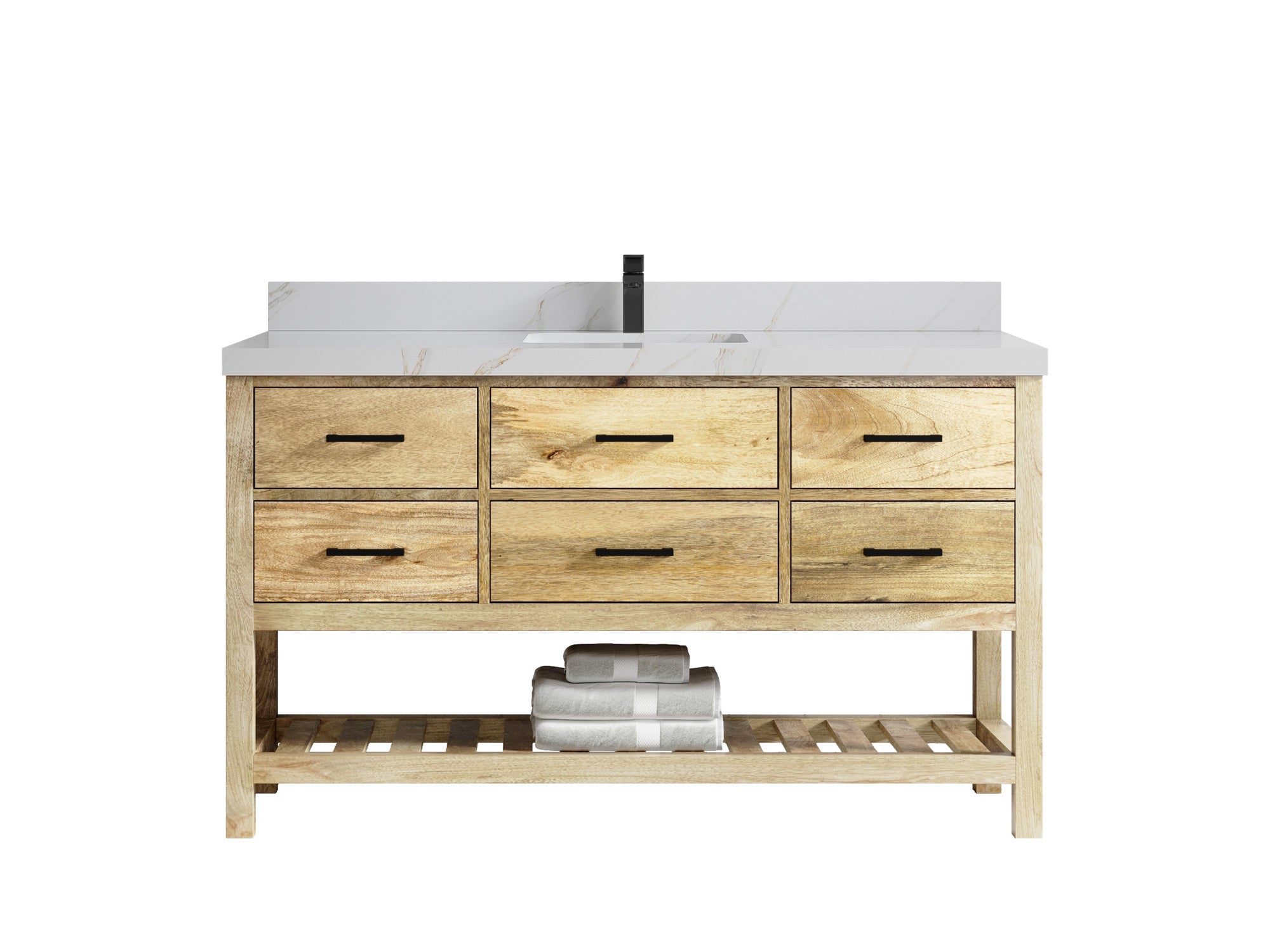 Parker Mango Wood 60 in. W x 22 in. D Single Sink Bathroom Vanity