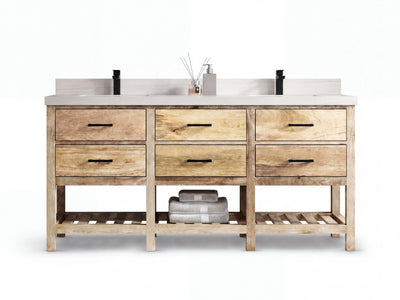 Parker Mango Wood 72 in. W x 22 in. D Double Sink Bathroom Vanity