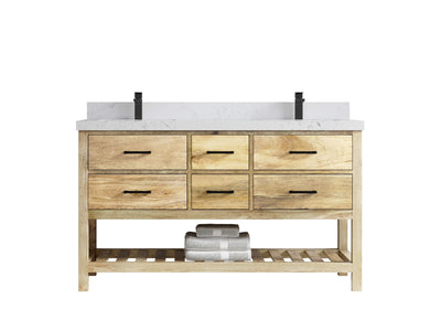 Parker Mango Wood 60 in. W x 22 in. D Double Sink Bathroom Vanity