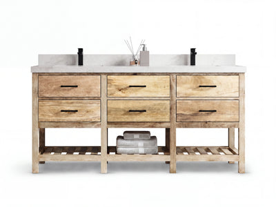 Parker Mango Wood 72 in. W x 22 in. D Double Sink Bathroom Vanity