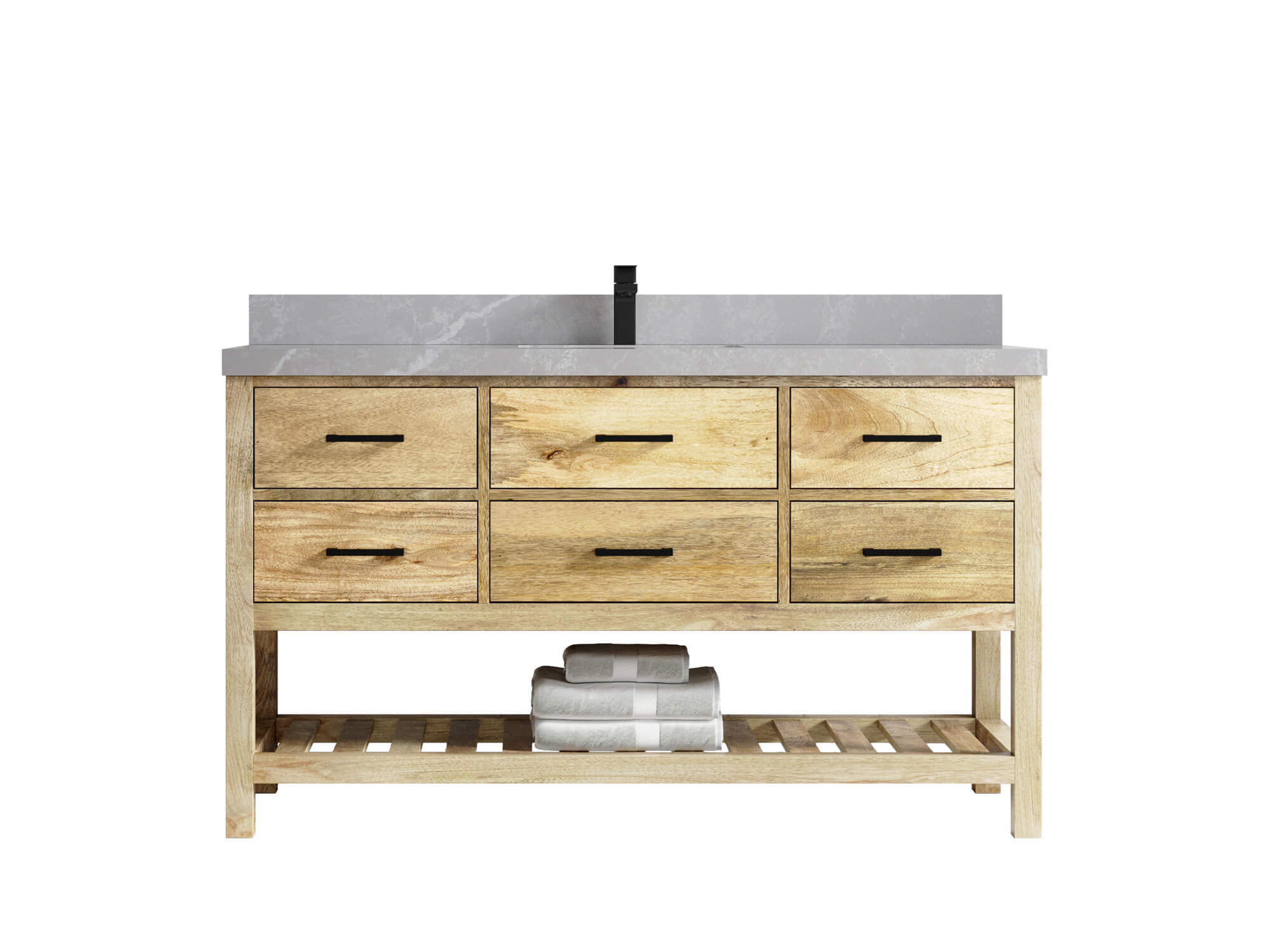Parker Mango Wood 60 in. W x 22 in. D Single Sink Bathroom Vanity