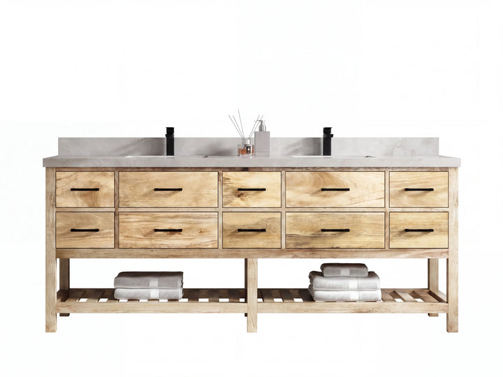 Parker Mango Wood 84 in. W x 22 in. D Double Sink Bathroom vanity with - photo 25