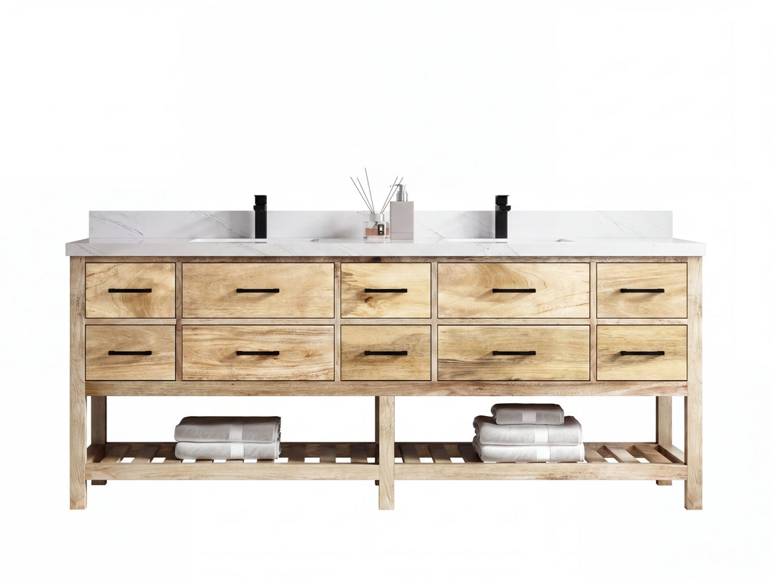 Parker Mango Wood 84 in. W x 22 in. D Double Sink Bathroom vanity with | 
              
                Whitewashed Mango
                
                  
             - PRK_MG_WHW_WHQZ_RT84 - photo №26