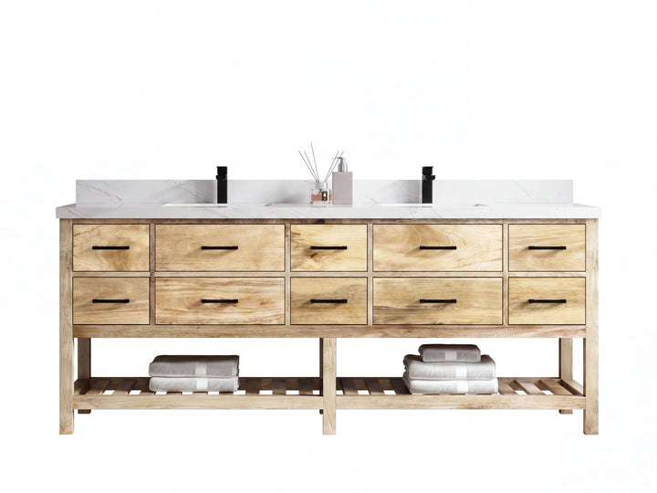Parker Mango Wood 84 in. W x 22 in. D Double Sink Bathroom vanity with - photo 26