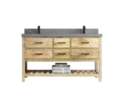 Parker Mango Wood 60 in. W x 22 in. D Double Sink Bathroom Vanity