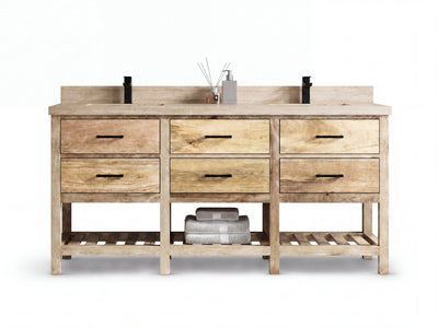 Parker Mango Wood 72 in. W x 22 in. D Double Sink Bathroom Vanity